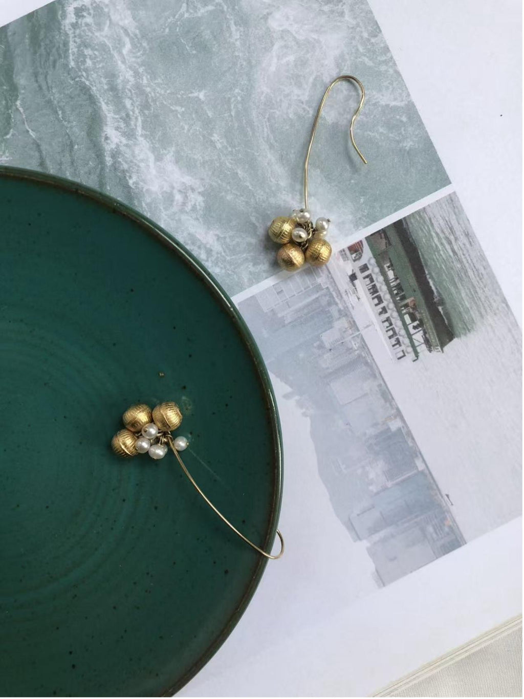 Eternal Triple-Strand Pearl Ear Hooks