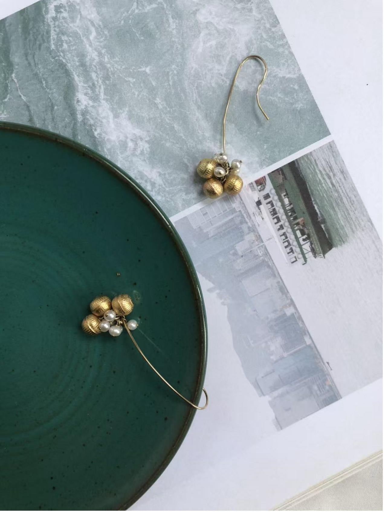 Eternal Triple-Strand Pearl Ear Hooks