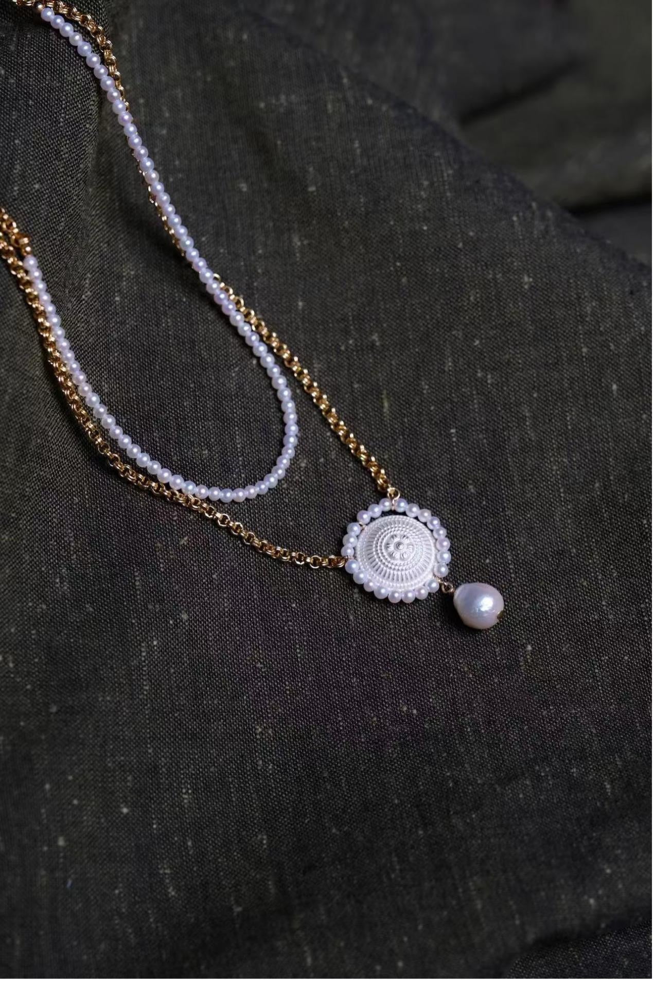 Helianthus Double-Layer Pearl Necklace