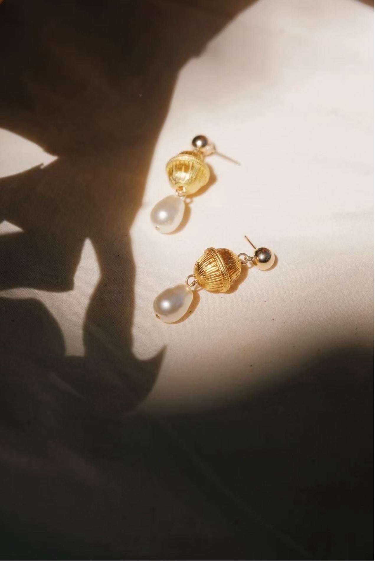 Dawn Star Teardrop Pearl Earrings