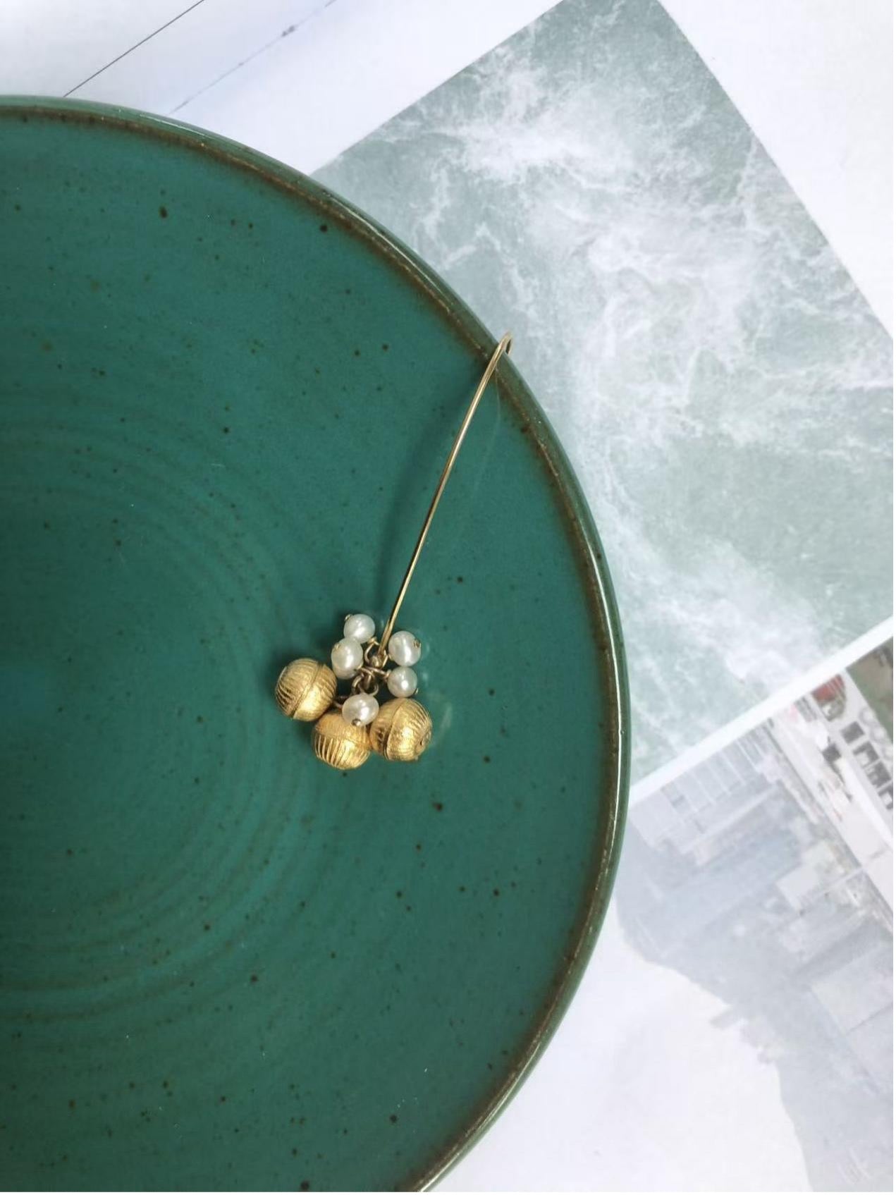 Eternal Triple-Strand Pearl Ear Hooks