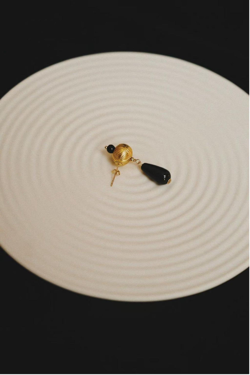Black Onyx Teardrop Stud Earrings