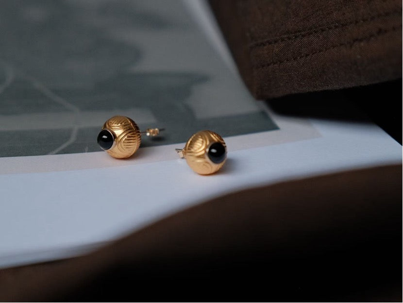 Petite Black Onyx Stud Earrings