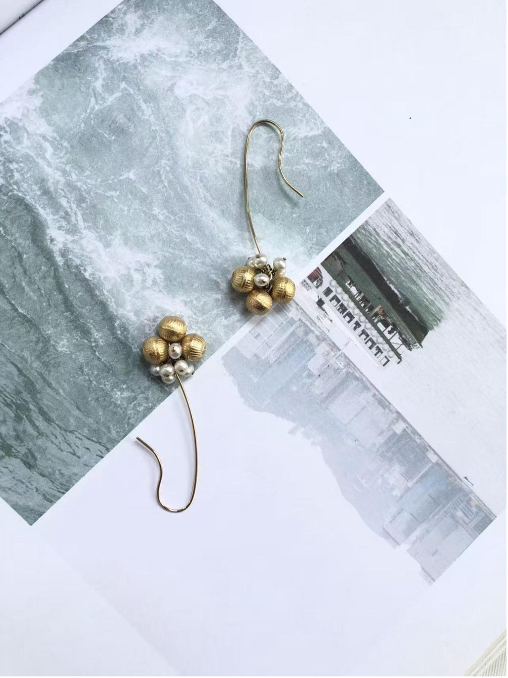 Eternal Triple-Strand Pearl Ear Hooks
