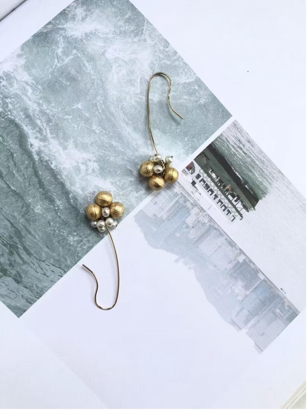 Eternal Triple-Strand Pearl Ear Hooks